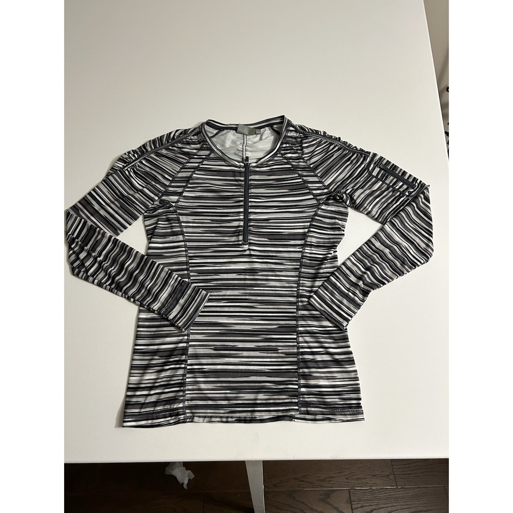 Athleta Woman's Quarter Zip- Long Sleeve- Black- Medium